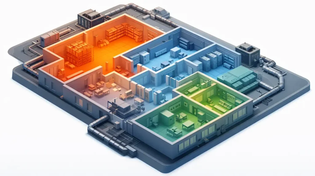 Digital Map Showing HVAC Zones