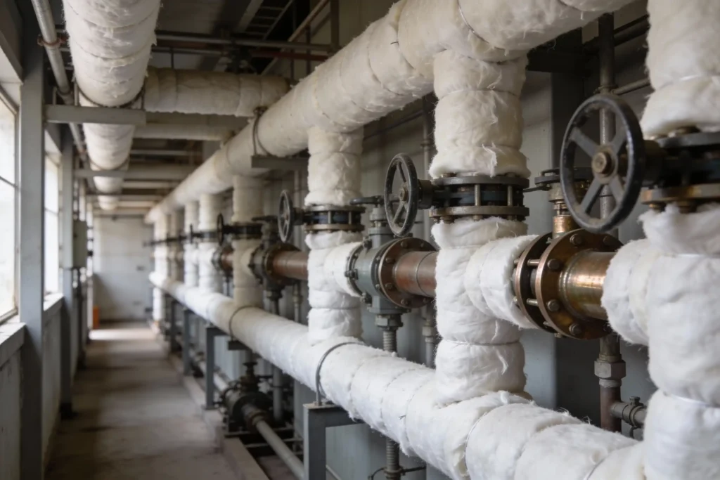 Insulated Pipes in Industrial Building